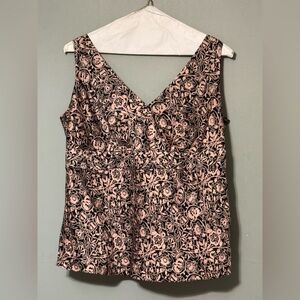 INC International Concepts Pink and Black Patterned Tank Top